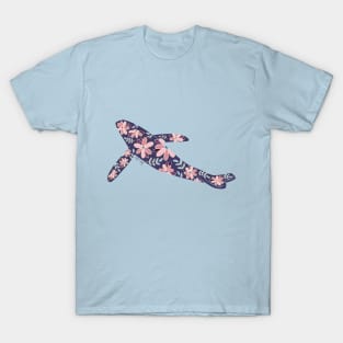 Floral Whale - muted cool colors T-Shirt